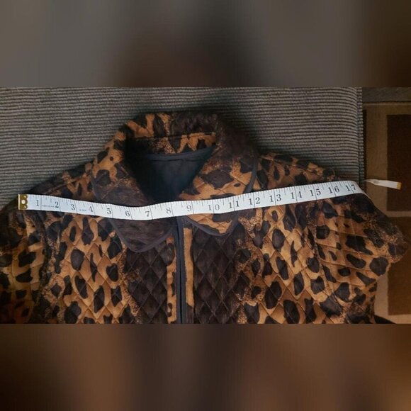Leopard Print Reversible Quilted Jacket S Y2K Indie Sleaze Streetwear - Picture 7 of 14